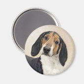 Treeing Walker Coonhound Malerei - Originelle Kuns Magnet (Vorderseite/Rückseite)