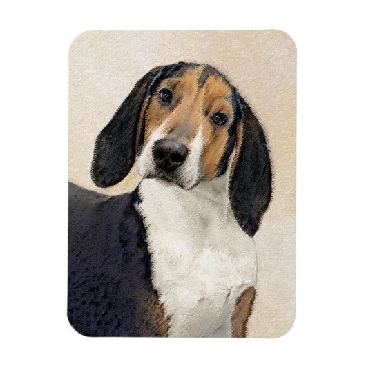 Treeing Walker Coonhound Malerei - Originelle Kuns Magnet (Vertikal)