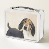 Treeing Walker Coonhound Malerei - Originelle Kuns Metall Brotdose (Rückseite)