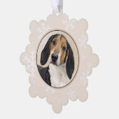 Treeing Walker Coonhound Malerei - Originelle Kuns Ornament Karte (Linke Ecke)