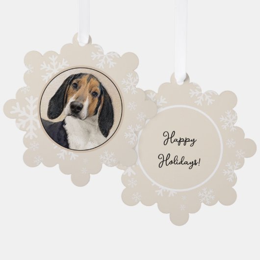 Treeing Walker Coonhound Malerei - Originelle Kuns Ornament Karte (Vorderseite/Rückseite)