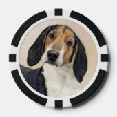 Treeing Walker Coonhound Malerei - Originelle Kuns Pokerchips (Vorderseite)