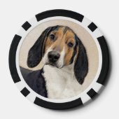 Treeing Walker Coonhound Malerei - Originelle Kuns Pokerchips (Rückseite)
