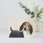 Treeing Walker Coonhound Malerei - Originelle Kuns Postkarte (Stehend Vorderseite)