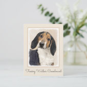 Treeing Walker Coonhound Malerei - Originelle Kuns Postkarte (Stehend Vorderseite)