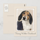 Treeing Walker Coonhound Malerei - Originelle Kuns Postkarte (Vorne/Hinten)