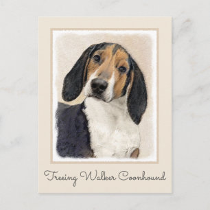 Treeing Walker Coonhound Malerei - Originelle Kuns Postkarte