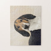 Treeing Walker Coonhound Malerei - Originelle Kuns Puzzle (Vertikal)