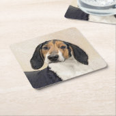 Treeing Walker Coonhound Malerei - Originelle Kuns Rechteckiger Pappuntersetzer (angewinkelt)