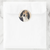 Treeing Walker Coonhound Malerei - Originelle Kuns Runder Aufkleber (Tasche)
