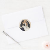 Treeing Walker Coonhound Malerei - Originelle Kuns Runder Aufkleber (Umschlag)
