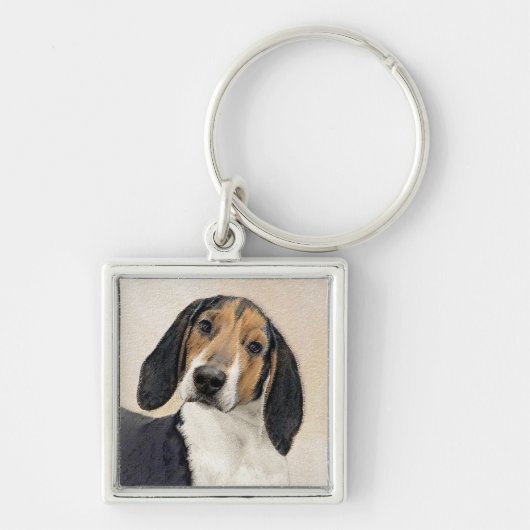 Treeing Walker Coonhound Malerei - Originelle Kuns Schlüsselanhänger (Vorne)