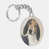 Treeing Walker Coonhound Malerei - Originelle Kuns Schlüsselanhänger (Vorderseite links)