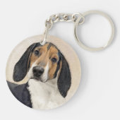 Treeing Walker Coonhound Malerei - Originelle Kuns Schlüsselanhänger (Rückseite)