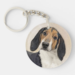 Treeing Walker Coonhound Malerei - Originelle Kuns Schlüsselanhänger