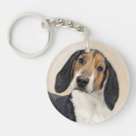 Treeing Walker Coonhound Malerei - Originelle Kuns Schlüsselanhänger (Vorderseite)