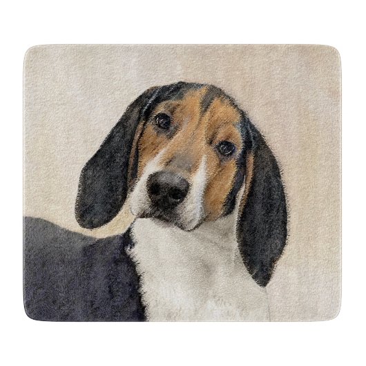 Treeing Walker Coonhound Malerei - Originelle Kuns Schneidebrett (Vorderseite)