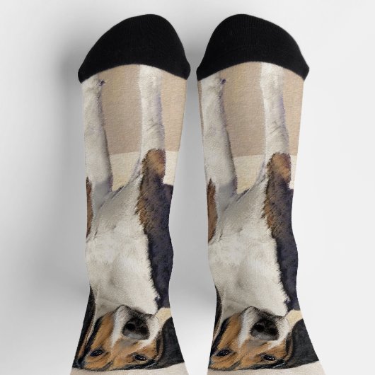 Treeing Walker Coonhound Malerei - Originelle Kuns Socken (Oben)