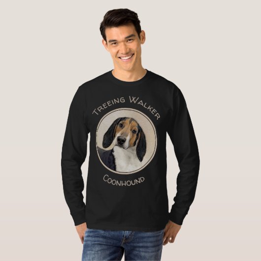 Treeing Walker Coonhound Malerei - Originelle Kuns T-Shirt (Vorne ganz)