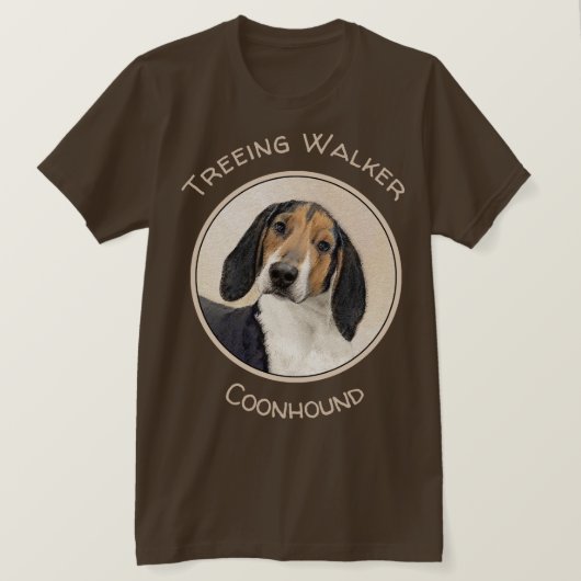 Treeing Walker Coonhound Malerei - Originelle Kuns T-Shirt (Design vorne)