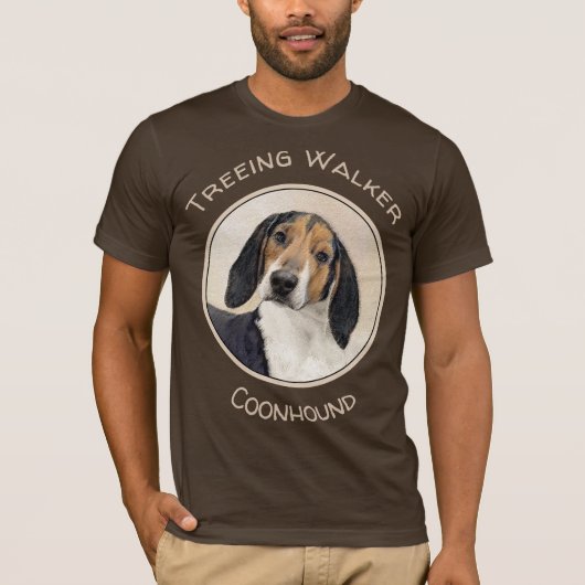 Treeing Walker Coonhound Malerei - Originelle Kuns T-Shirt (Vorderseite)