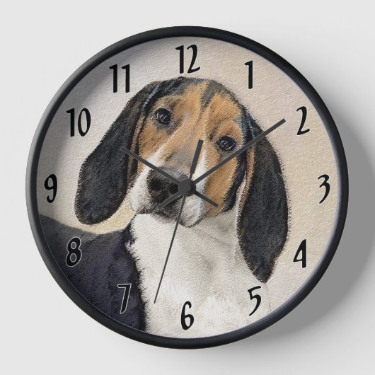 Treeing Walker Coonhound Malerei - Originelle Kuns Uhr (Vorderseite)