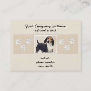 Treeing Walker Coonhound Malerei - Originelle Kuns Visitenkarte