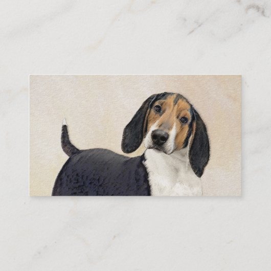 Treeing Walker Coonhound Malerei - Originelle Kuns Visitenkarte (Rückseite)