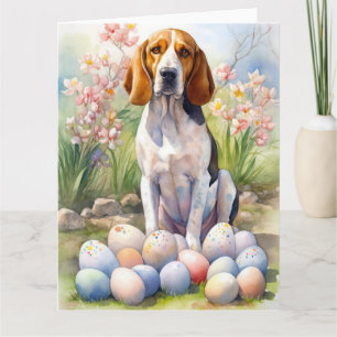 Treeing Walker Coonhound mit Ostereiern Feiertag Karte