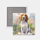 Treeing Walker Coonhound mit Ostereiern Feiertag Magnet (Vorderseite/Rückseite)
