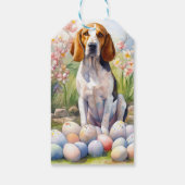 Treeing Walker Coonhound mit Ostereiern Urlaub Geschenkanhänger (Rückseite)