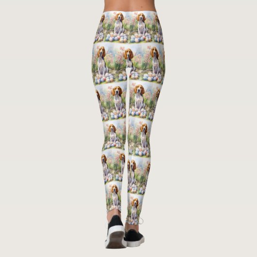 Treeing Walker Coonhound mit Ostereiern Urlaub Leggings (Rückseite)