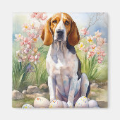 Treeing Walker Coonhound mit Ostereiern Urlaub Magnet (Vorne)