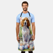 Treeing Walker Coonhound mit Ostereiern Urlaub Schürze (Getragen)