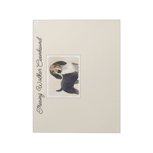 Treeing Walker Coonhound Painting - Original Art N Notizblock (Rotiert)