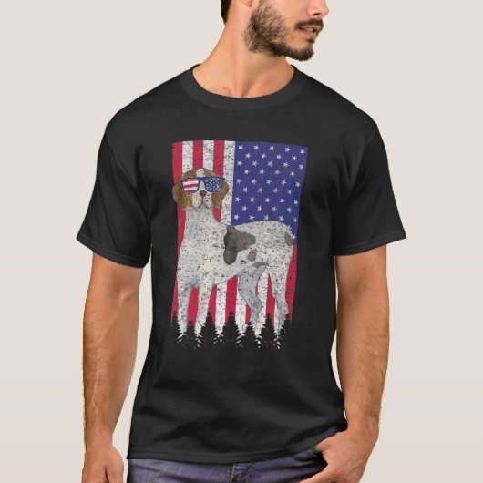 Treeing Walker Coonhound Patriotic Dog Pride Ameri T-Shirt (Vorderseite)