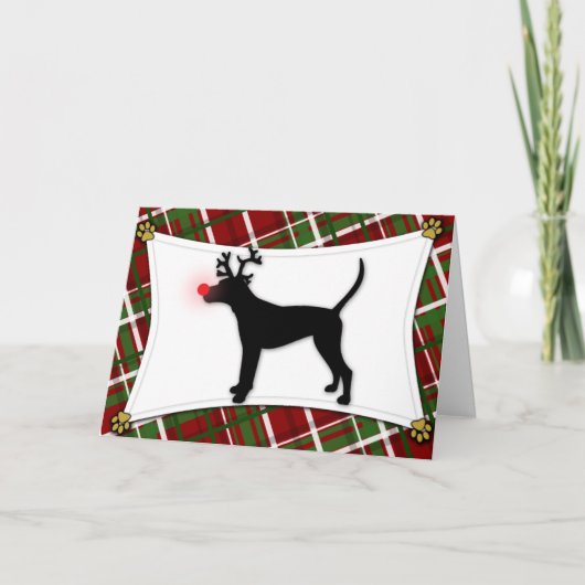 Treeing Walker Coonhound Rentier Weihnachtskarte Feiertagskarte (Vorderseite)
