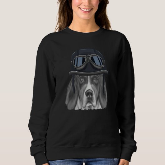 Treeing Walker Coonhound Wearing Vintage Motorcycl Sweatshirt (Vorderseite)