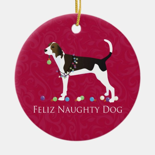 Treeing Walker Coonhound Weihnachten Keramik Ornament (Vorne)
