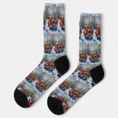Treeing Walker Coonhound Weihnachten Rotes Lastwag Socken (Linkes Detail)