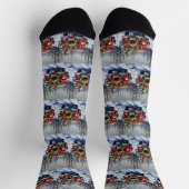 Treeing Walker Coonhound Weihnachten Rotes Lastwag Socken (Oben)