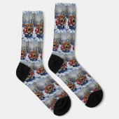 Treeing Walker Coonhound Weihnachten Rotes Lastwag Socken (Rechts)