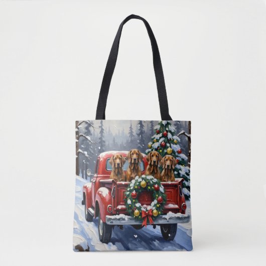 Treeing Walker Coonhound Weihnachten Rotes Lastwag Tasche (Vorderseite)