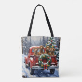 Treeing Walker Coonhound Weihnachten Rotes Lastwag Tasche (Rückseite)