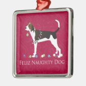 Treeing Walker Coonhound Weihnachten Silbernes Ornament (Links)