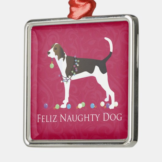 Treeing Walker Coonhound Weihnachten Silbernes Ornament (Links)