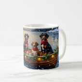 Treeing Walker Coonhound Weihnachtsboot Urlaub Kaffeetasse (VorderseiteRechts)