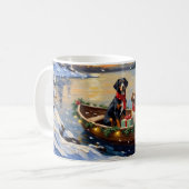Treeing Walker Coonhound Weihnachtsboot Urlaub Kaffeetasse (Vorderseite Links)