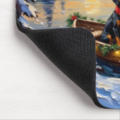Treeing Walker Coonhound Weihnachtsboot Urlaub Mousepad (Ecke)