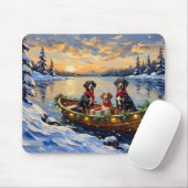 Treeing Walker Coonhound Weihnachtsboot Urlaub Mousepad (Mit Mouse)